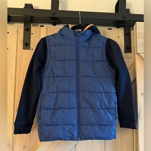 Old Navy Boys Quilted Vest Jacket with Hood Large (10/12)